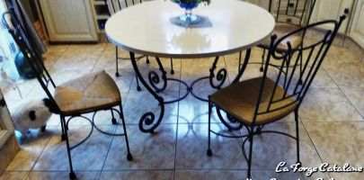 pied table cuisine travail    chaud 5 fer Forge Catalane Cabestany