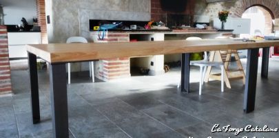 pietement pied table    manger fer Forge Catalane Cabestany
