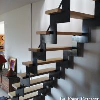 escalier double limon cremaillere marche frene blanc forge catalane 2