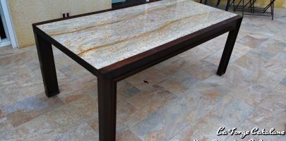 pietement IPN table exterieur pied rouill    fer Forge Catalane Cabestany