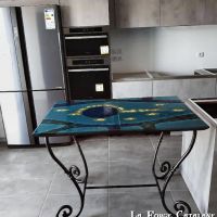 piettement de table travail chaud volutes forge catalane 2