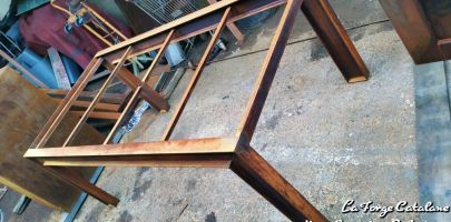 table IPN pied pietement rouill  e fer Forge Catalane Cabestany