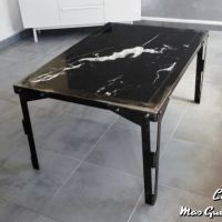 table basse pieds pli   rivet   2 fer Forge Catalane Cabestany