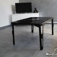 table basse pieds pli   rivet   fer Forge Catalane Cabestany