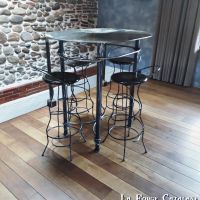 table haute mange debout industriel fer forge catalane