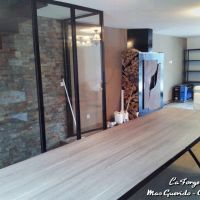 table pietement pied encadrement fer plateau bois forge catalane cabestany