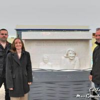 Inauguration statue arlette franco canet plateau roulant fer decoupe laser fer Forge Catalane Cabestany