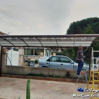 pergola abris de voiture cintr  e frise volute fer Forge Catalane Cabestany