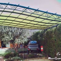 Pergola voiture bache verte fer Forge Catalane Cabestany