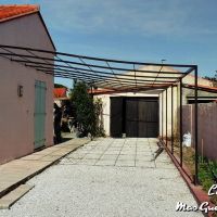 pergola demi chapeau gendarme filant rond abris voiture fer Forge Catalane Cabestany