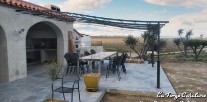 pergola terrasse frise mas becha demi chapeau gendarme fer Forge Catalane Cabestany