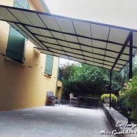 pergola toit pente abri de voiture bache SOLTIS fer Forge Catalane Cabestany