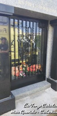 porte vitree caveau croix 2 fer Forge Catalane Cabestany