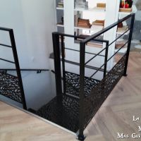 garde corps  en decoupe laser avec lisses horizontale forge catalane