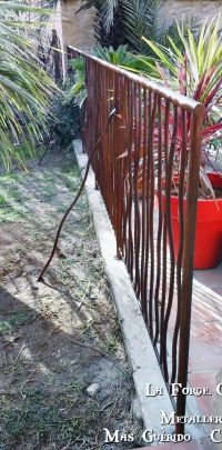 garde corps baraudage effet tordus rouille forge catalane
