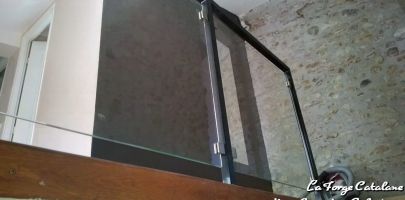 Garde corps verre  3  fer Forge Catalane Cabestany