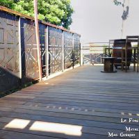 terrasse ossature fer garde corps laser habillage bois padouk forge catalane